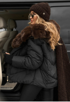 Pikowana Geacă z futerkiem Still In Autumn negru