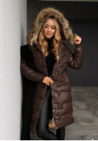 Pikowana Geacă z futerkiem Frostbite ciocolatie II