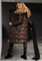 Pikowana Geacă z futerkiem Frostbite ciocolatie II