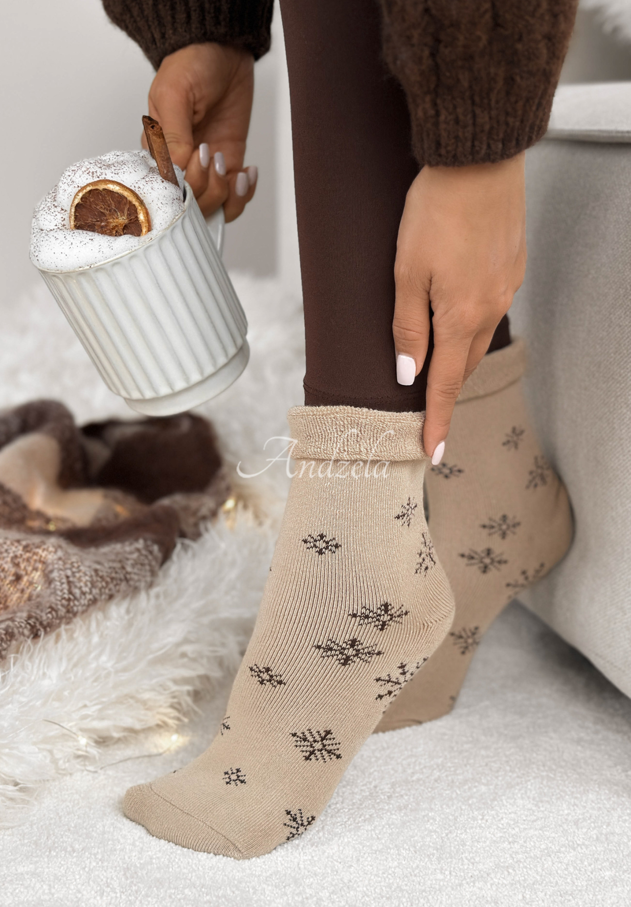Șosete lungi cu imprimeu Sugar Snow
