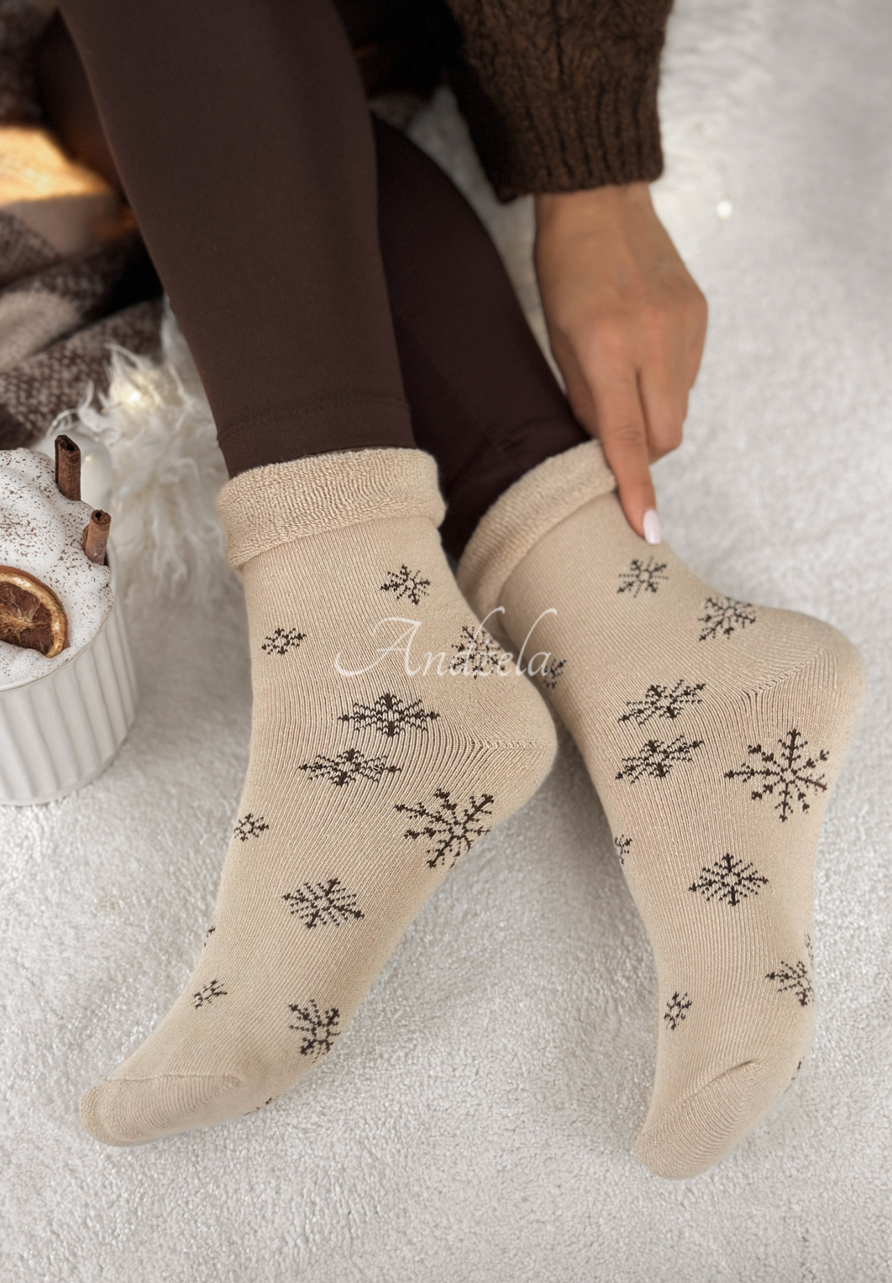 Șosete lungi cu imprimeu Sugar Snow