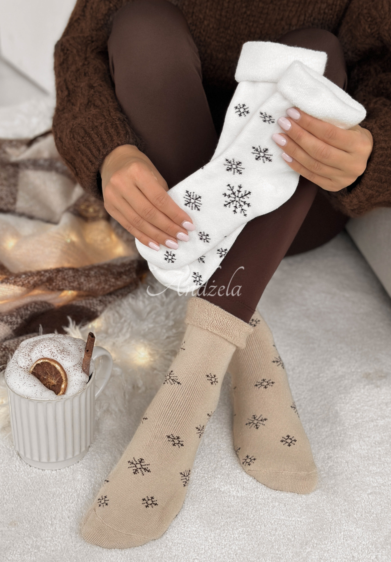 Șosete lungi cu imprimeu Sugar Snow