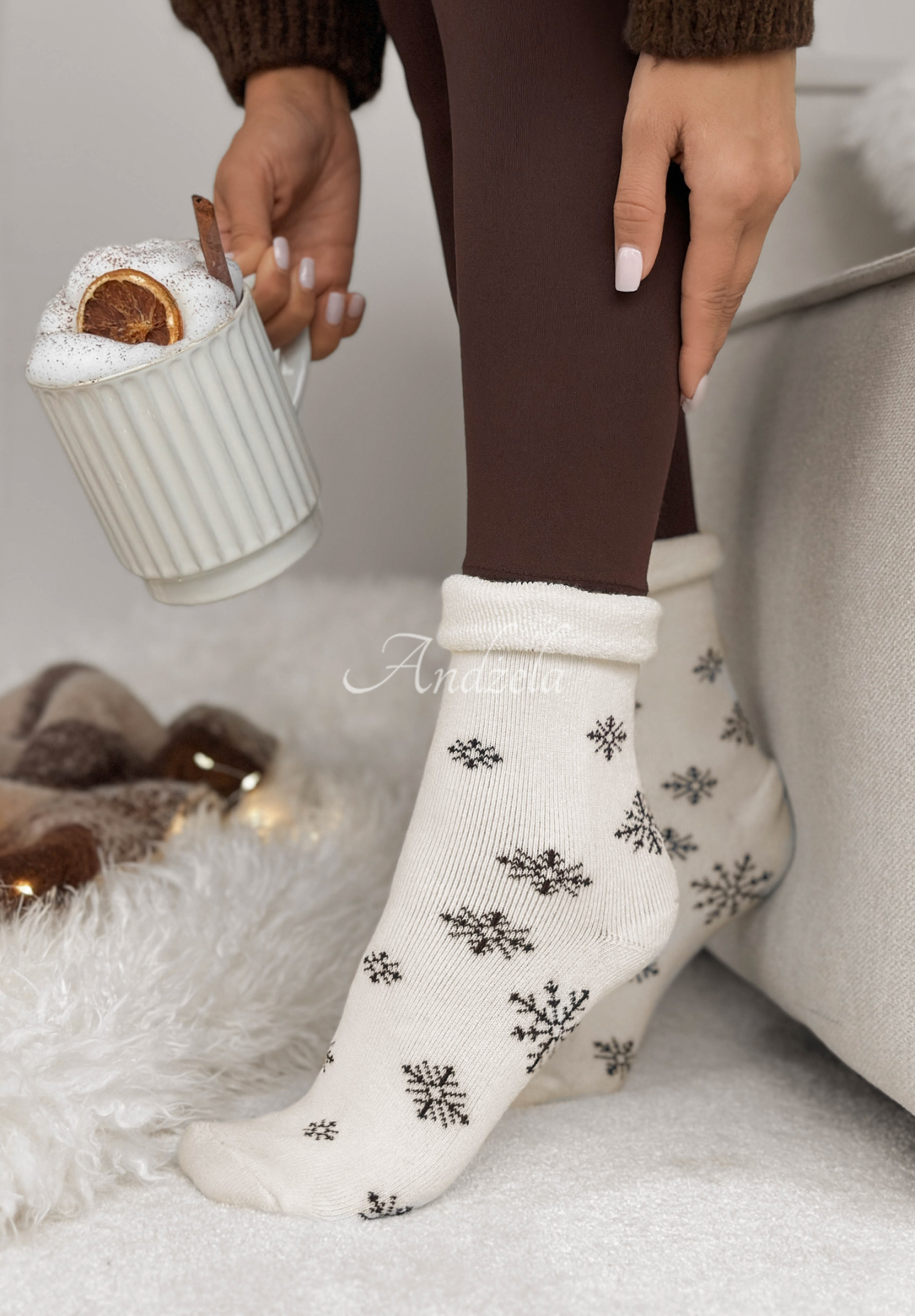Șosete lungi cu imprimeu Sugar Snow