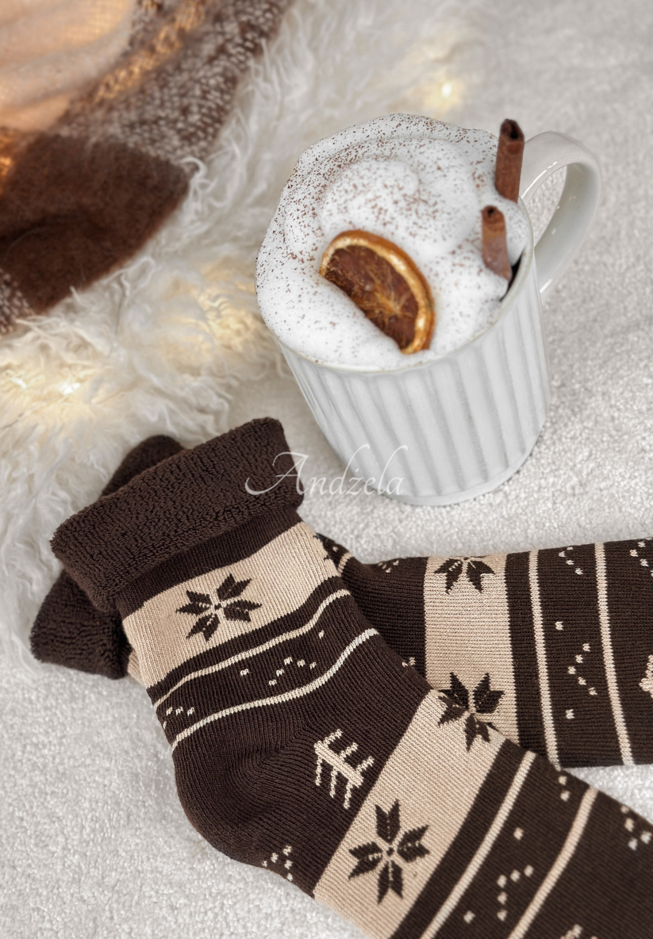 Șosete lungi cu imprimeu Winter Steps