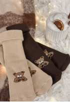 Lungi skarpetki z nadrukiem Teddy Vibes ciocolatii