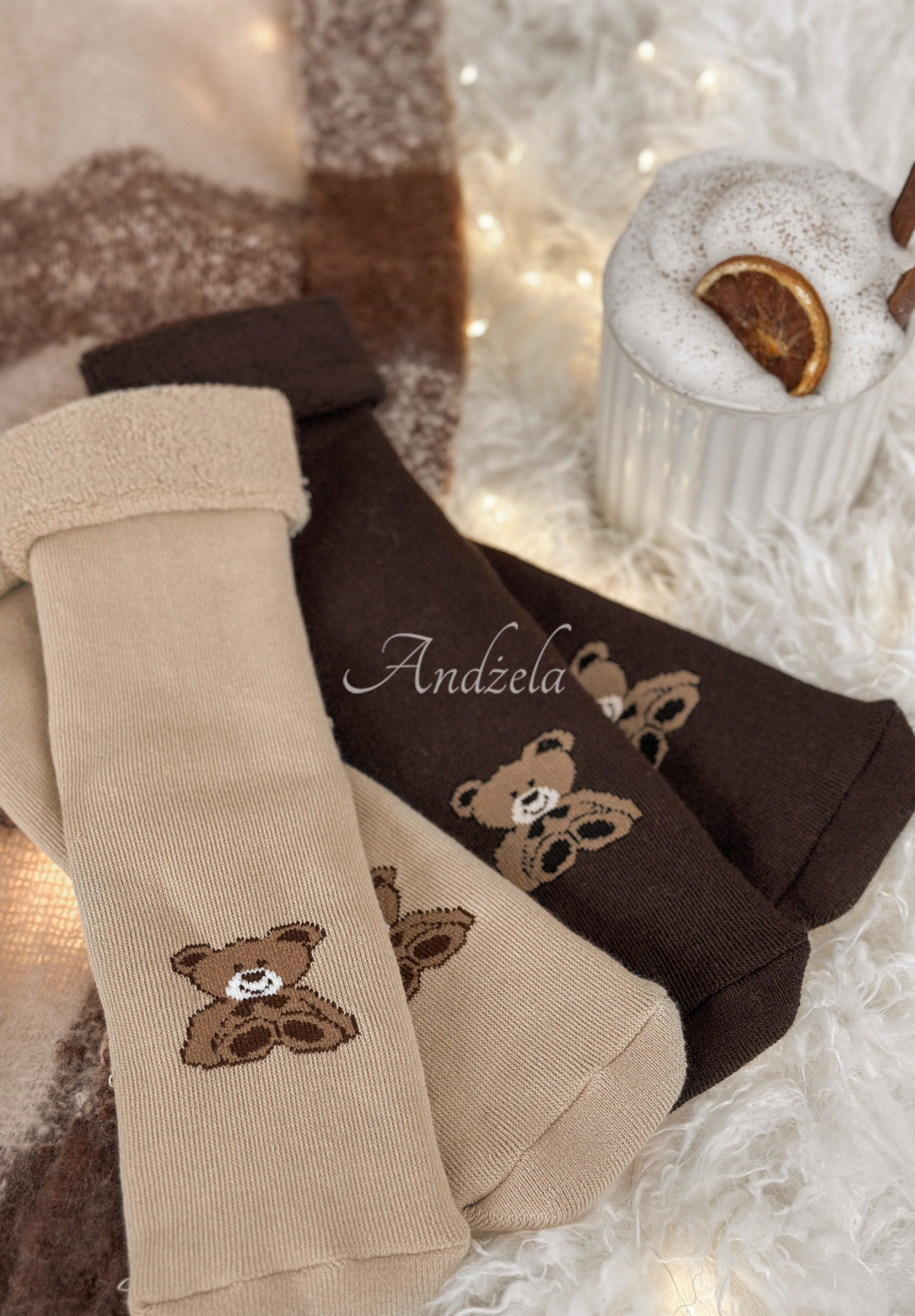 Șosete lungi cu imprimeu Teddy Vibes