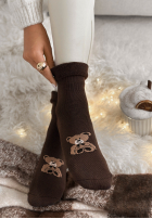 Lungi skarpetki z nadrukiem Teddy Vibes ciocolatii