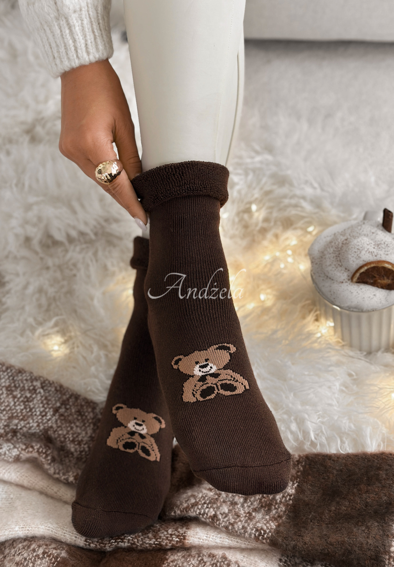 Șosete lungi cu imprimeu Teddy Vibes