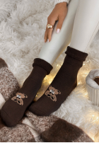 Lungi skarpetki z nadrukiem Teddy Vibes ciocolatii