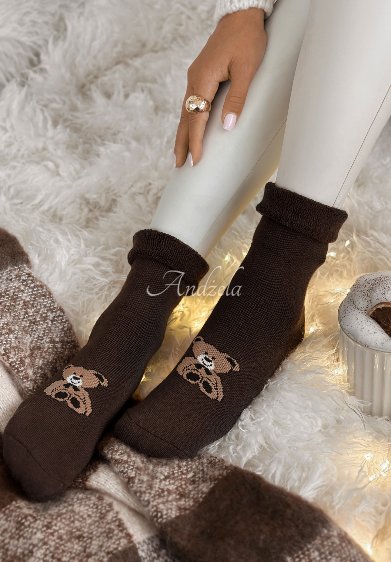Șosete lungi cu imprimeu Teddy Vibes