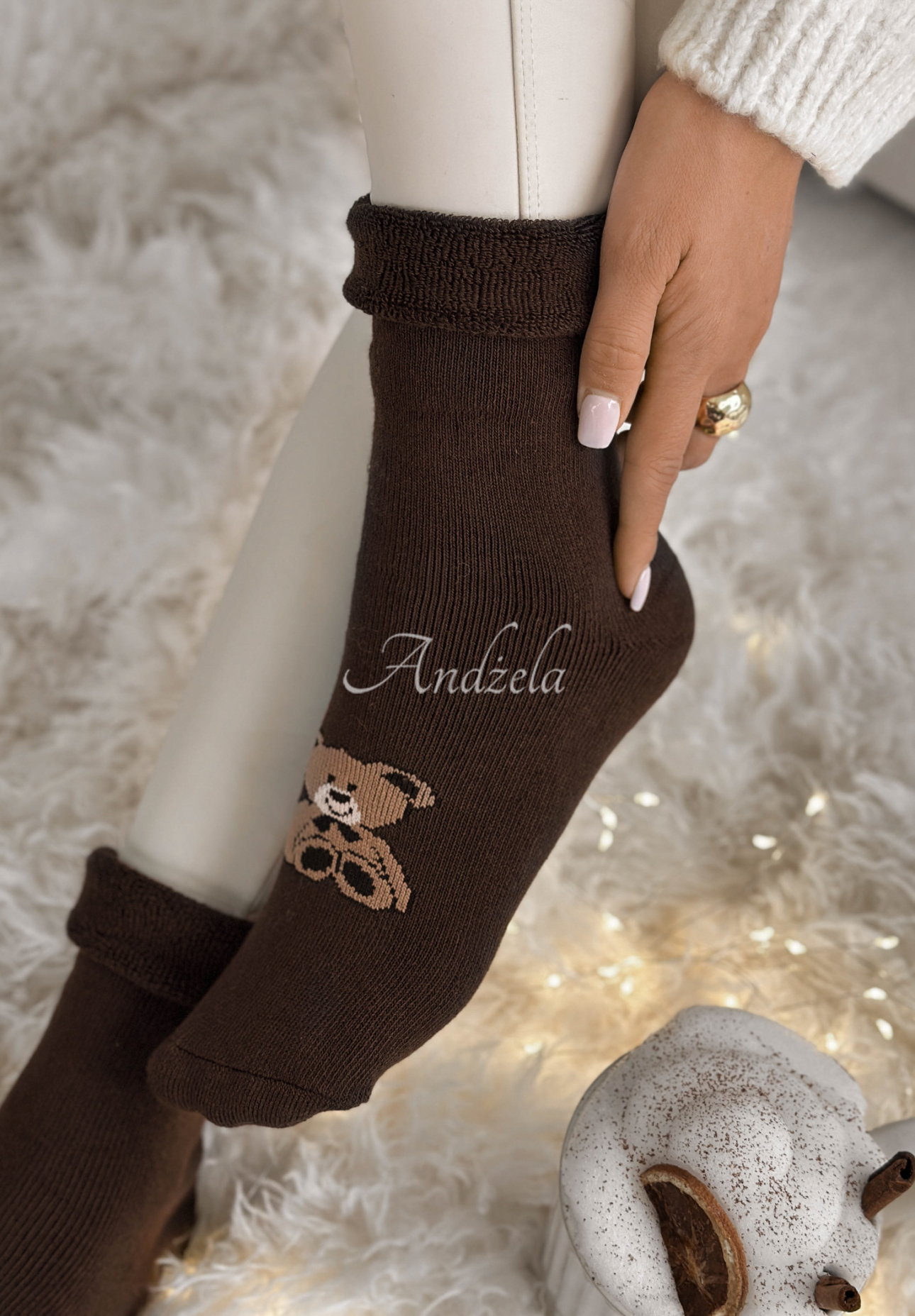 Șosete lungi cu imprimeu Teddy Vibes