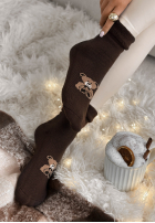 Lungi skarpetki z nadrukiem Teddy Vibes ciocolatii