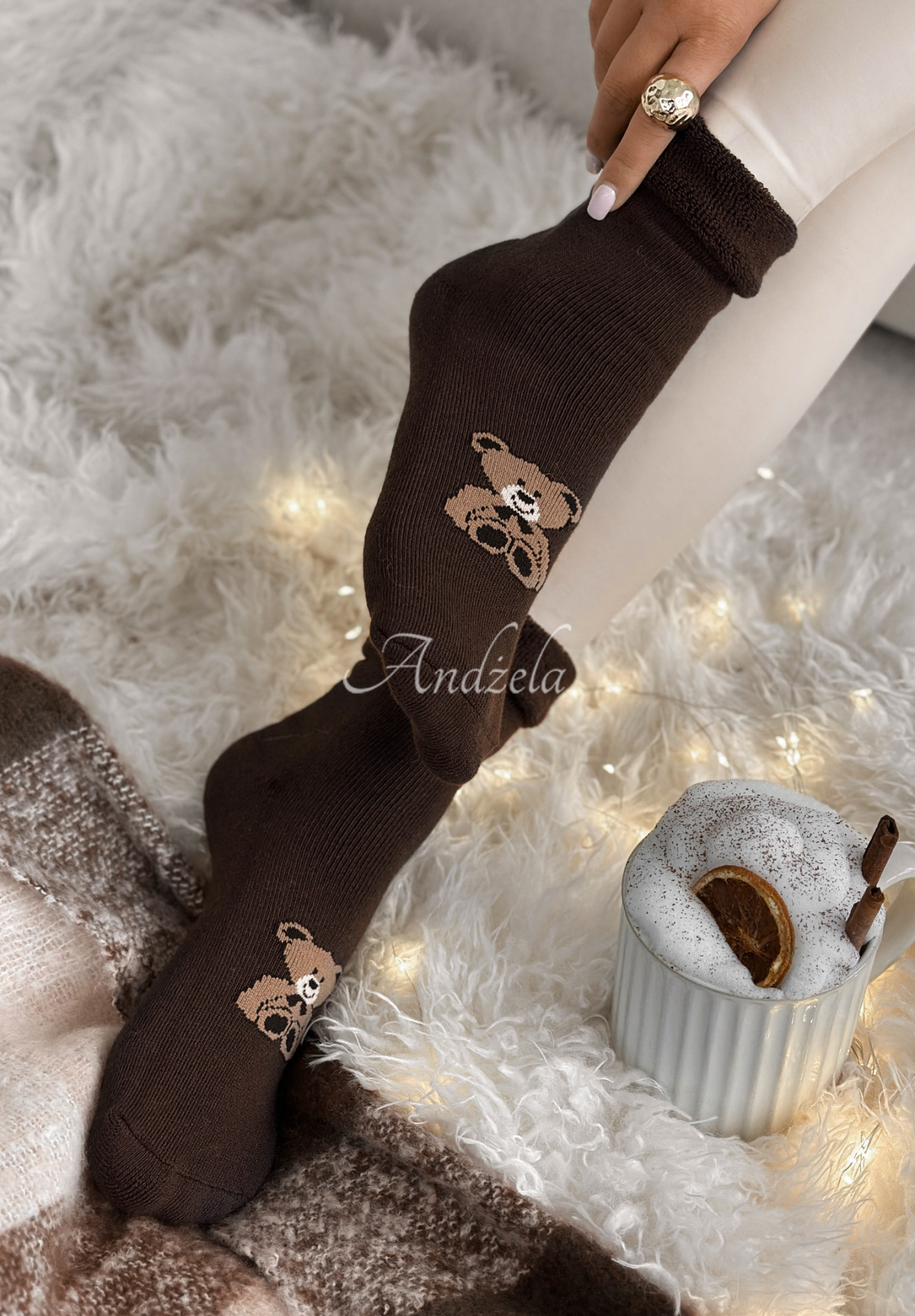 Șosete lungi cu imprimeu Teddy Vibes