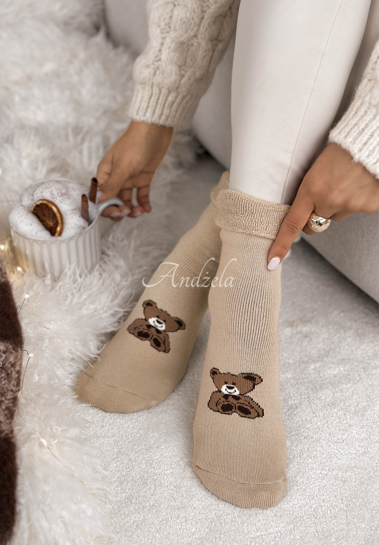 Șosete lungi cu imprimeu Teddy Vibes