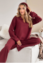 Compleu de trening Hanorac i Pantaloni Better Alone burgundowy