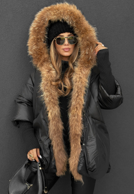 Geacă matlasată cu blană Hello October