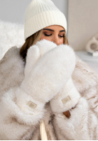 Mănuși z futerkiem Snowy ecru