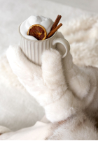 Mănuși z futerkiem Snowy ecru