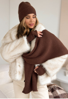 Compleu Căciulă, szalik, Mănuși 3in1 Winter Threads ciocolatiu