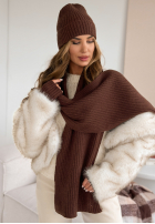 Compleu Căciulă, szalik, Mănuși 3in1 Winter Threads ciocolatiu
