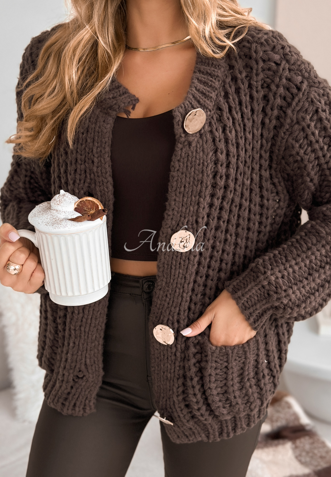 Cardigan scurt cu nasturi Autumn Lovers