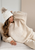 Pulover oversize Pink Mountain bej