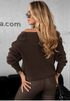 Ușor Pulover z nadrukiem Miss Mademoiselle ciocolatiu