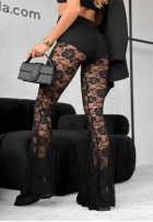 Koronkowe Pantaloni dzwony Autumn in Paris negre