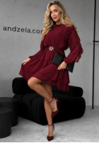 Rochie mini z falbankami Without Words burgundowa