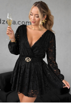 Koronkowa Rochie z paskiem Chase Your Dreams negru