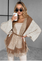 Cardigan oversize z frędzlami Quiet Mornings bej