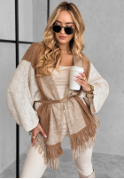 Cardigan oversize z frędzlami Quiet Mornings bej