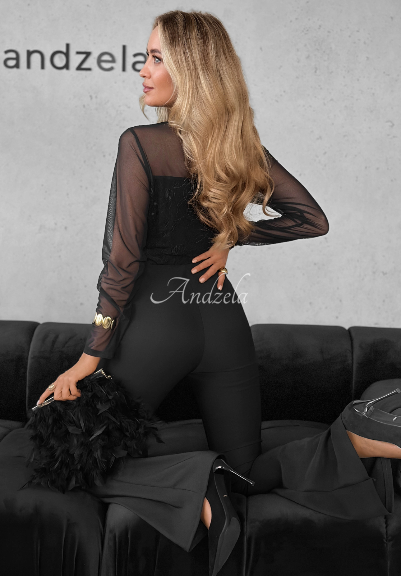 Bluză din plasă cu dantelă și viscoză Divine Lace