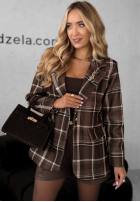 Sacou w kratę Let Me Know ciocolatie