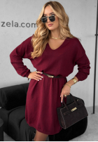 Dzianinowa Rochie You Decide burgundowa