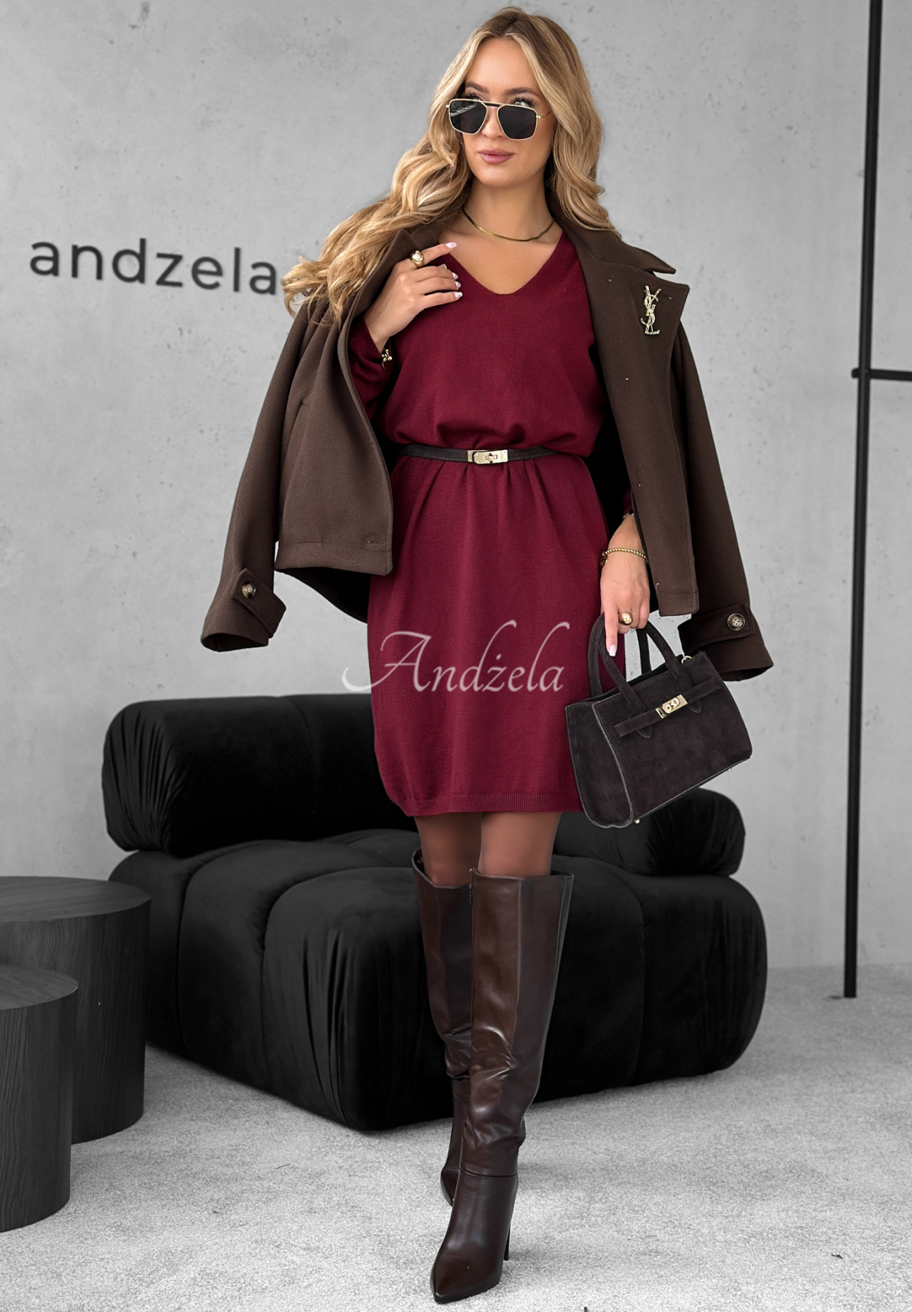 Rochie tricotată din viscoză și cașmir You Decide