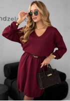 Dzianinowa Rochie You Decide burgundowa