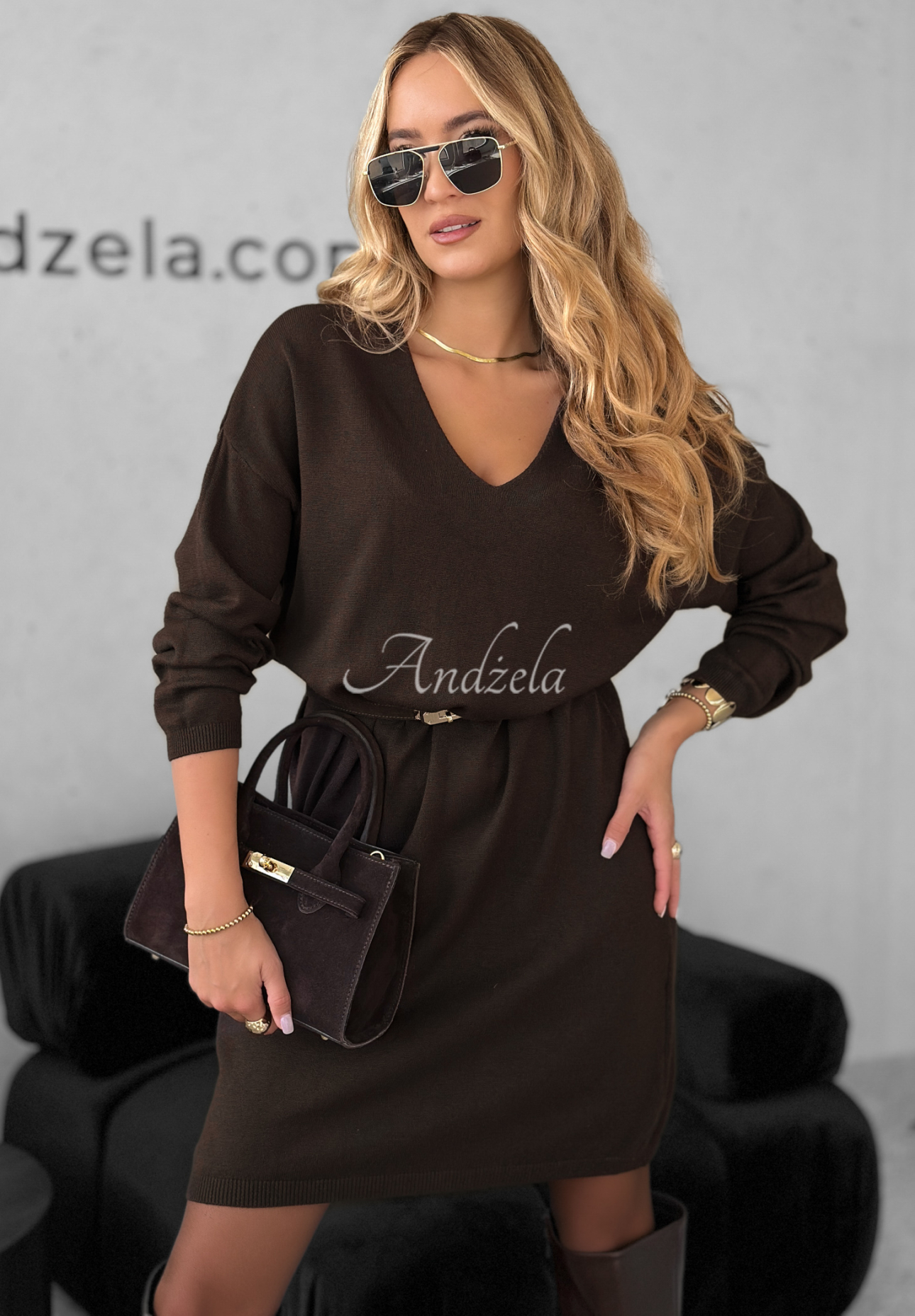 Rochie tricotată din viscoză și cașmir You Decide