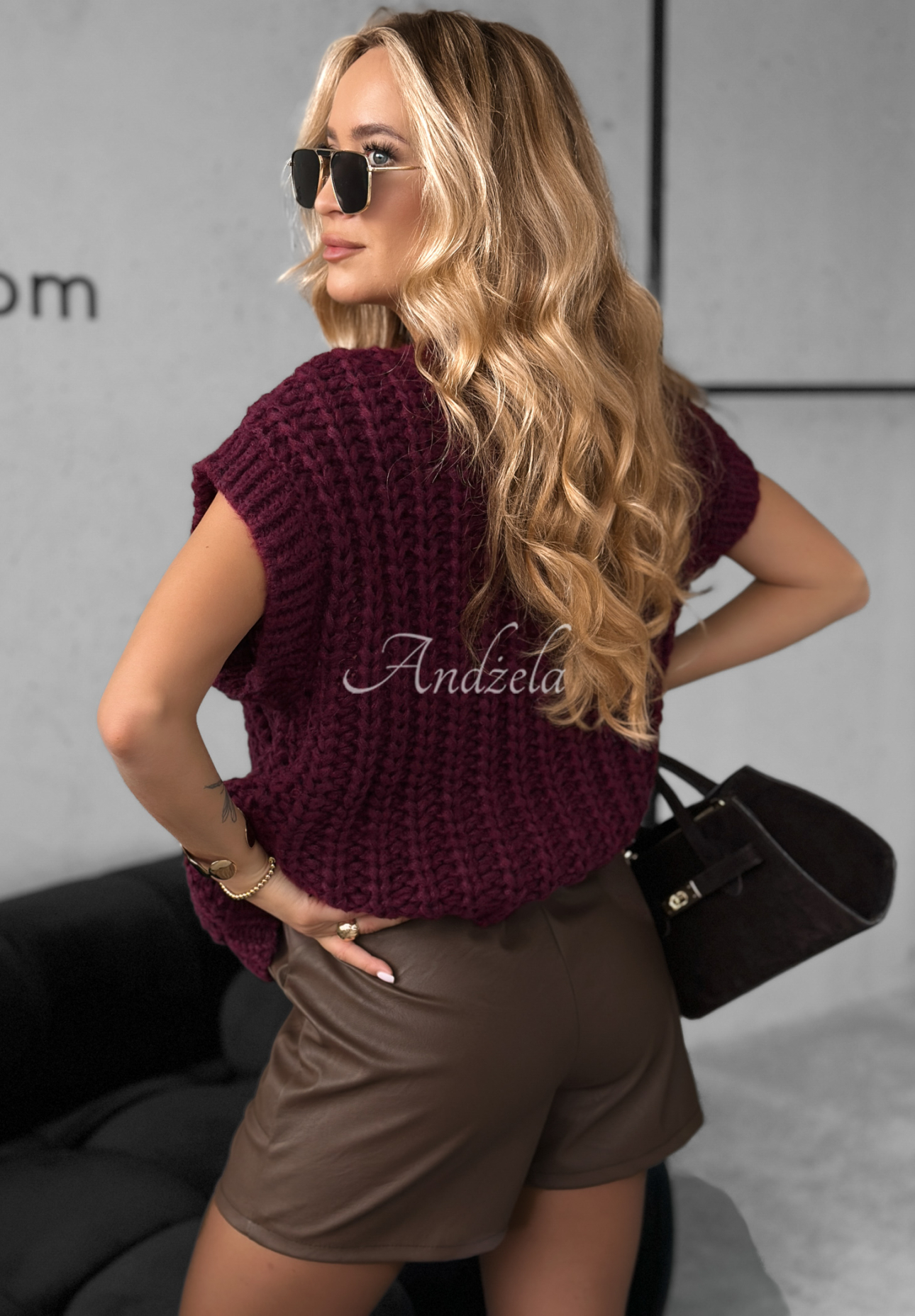 Vestă tricotată scurtă cu nasturi Autumn Lovers