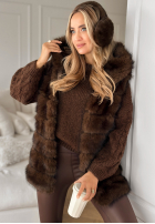 Vestă z futerkiem Long Cold Days ciocolatie