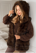 Vestă z futerkiem Long Cold Days ciocolatie