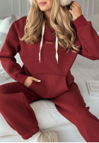 Compleu de trening Hanorac i Pantaloni She Did That burgundowy