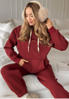 Compleu de trening Hanorac i Pantaloni She Did That burgundowy