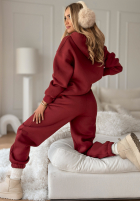 Compleu de trening Hanorac i Pantaloni She Did That burgundowy