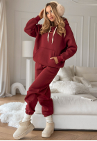 Compleu de trening Hanorac i Pantaloni She Did That burgundowy