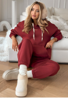 Compleu de trening Hanorac i Pantaloni She Did That burgundowy