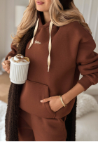 Compleu de trening Hanorac i Pantaloni She Did That ciocolatiu