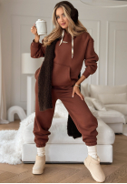 Compleu de trening Hanorac i Pantaloni She Did That ciocolatiu