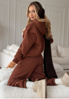 Compleu de trening Hanorac i Pantaloni She Did That ciocolatiu