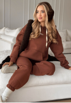 Compleu de trening Hanorac i Pantaloni She Did That ciocolatiu